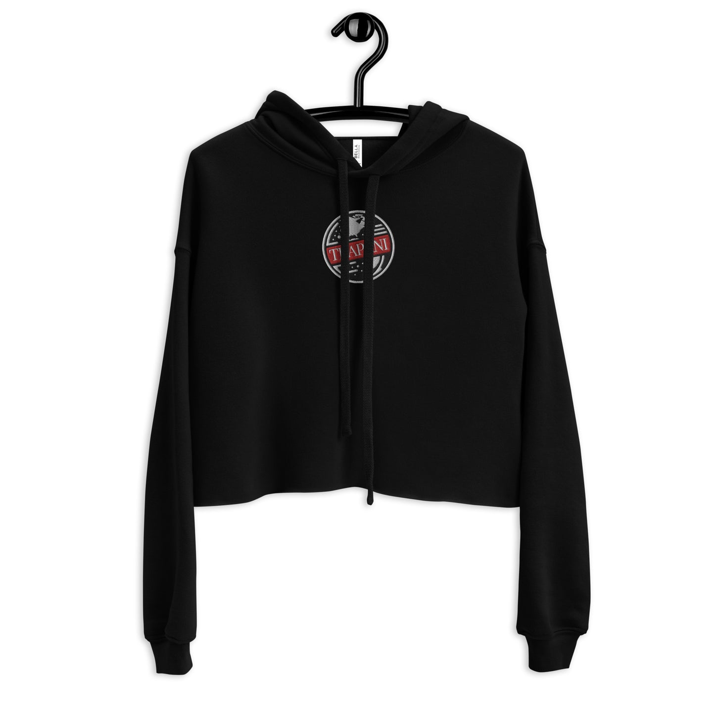 Trapani World Embroidered Crop Hoodie