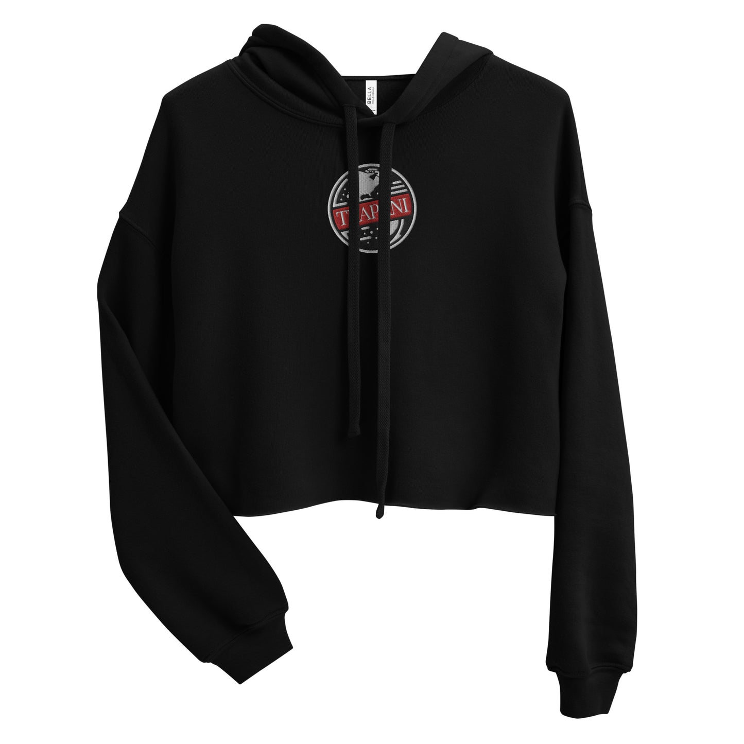 Trapani World Embroidered Crop Hoodie