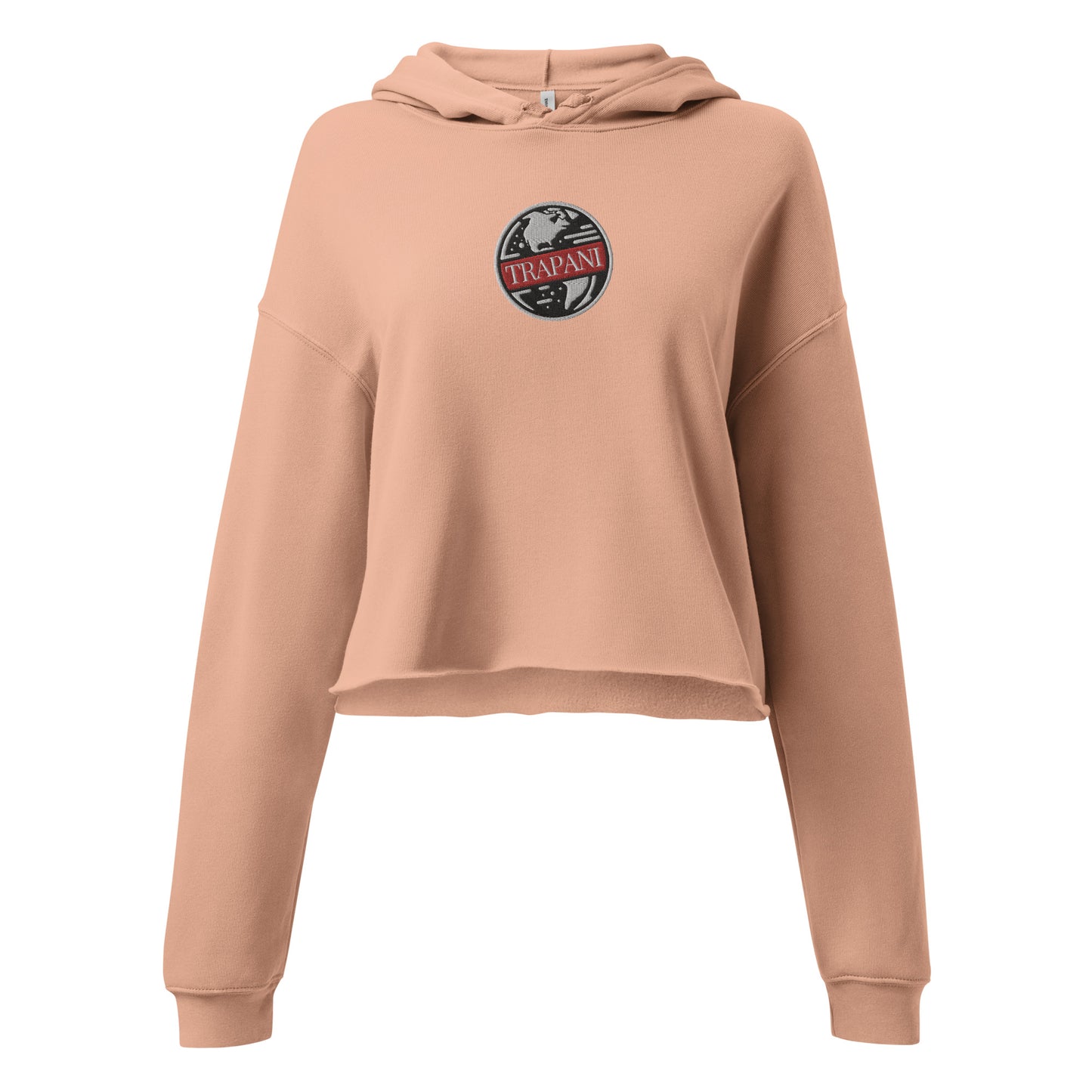 Trapani World Embroidered Crop Hoodie