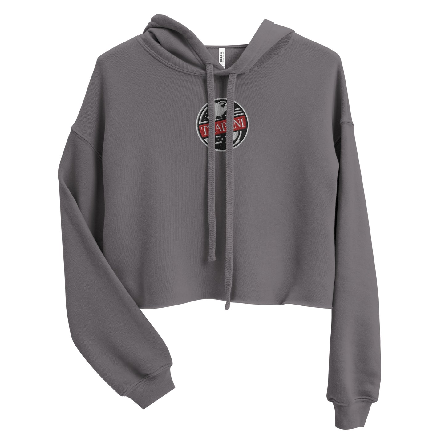 Trapani World Embroidered Crop Hoodie