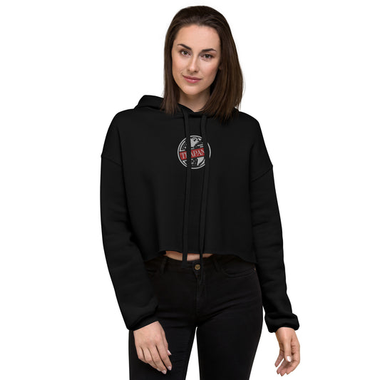 Trapani World Embroidered Crop Hoodie